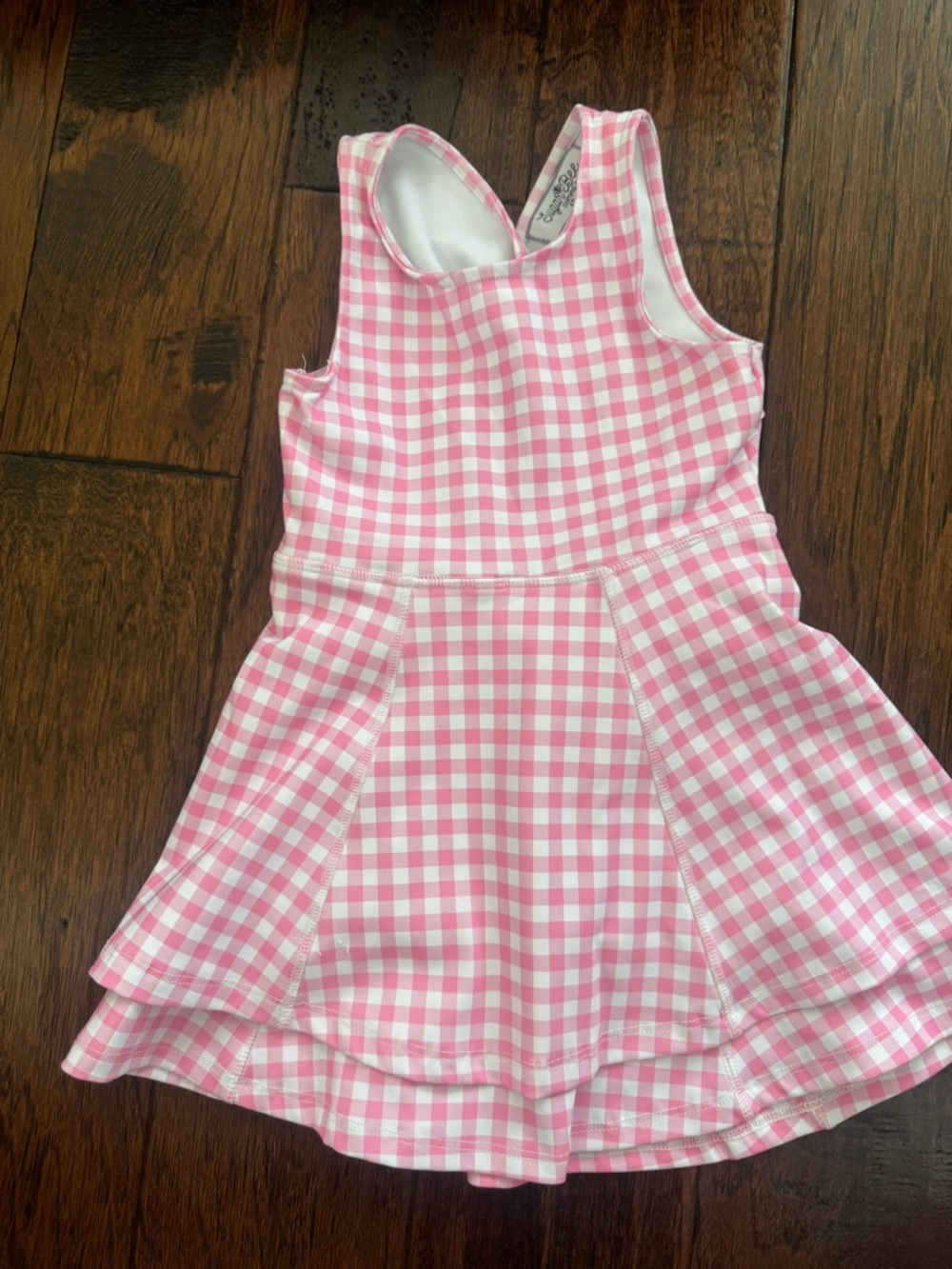 Pink and White Gingham size 4T girls athletic dress